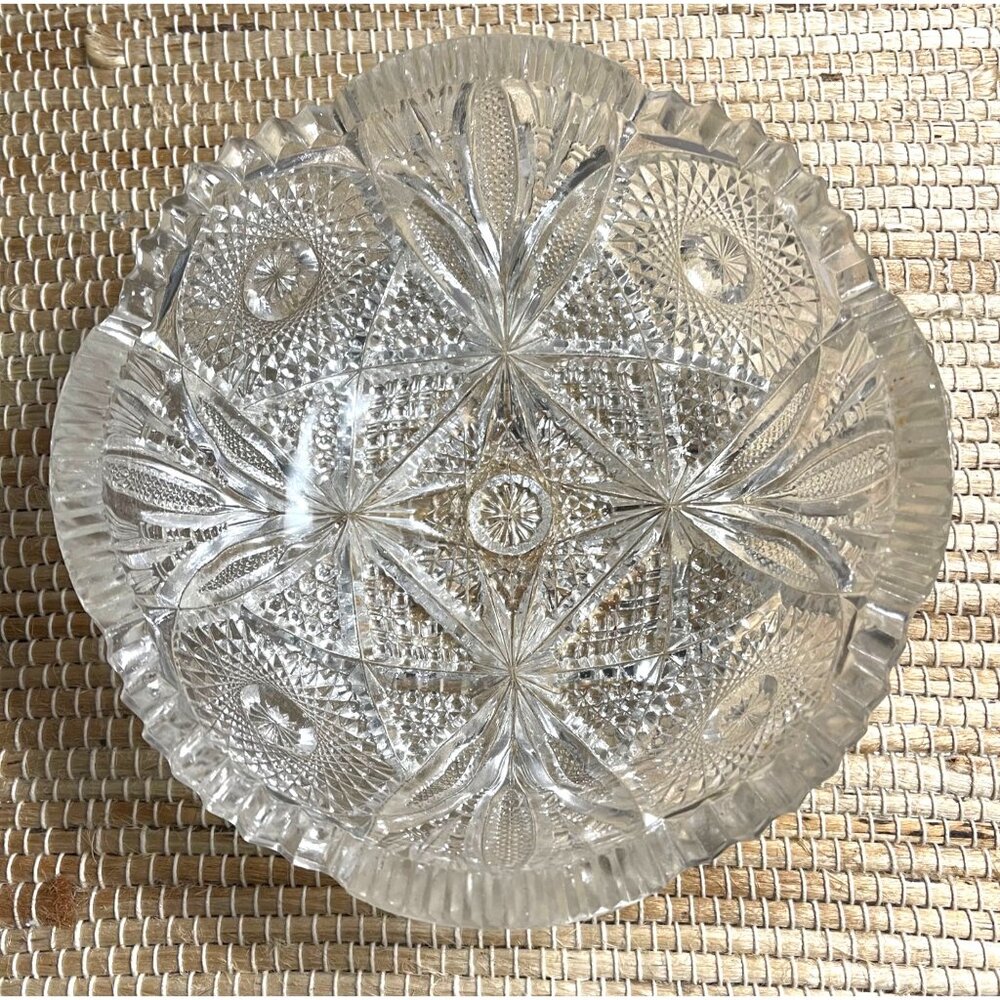 Vintage Imperial Glass Co. No. 517 Cut Glass Bowl 8-Inch Diameter